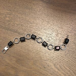 Handmade bracelet, silver and smoky topaz